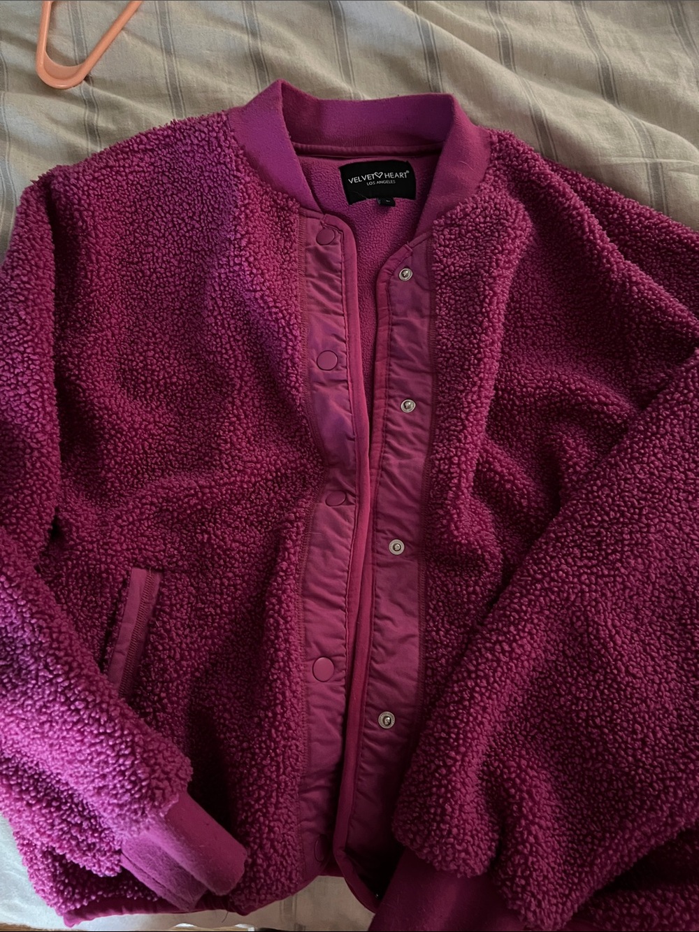 5/$10 item Velvet by Graham & Spencer Plush Sherpa Bomber Jacket - Plum